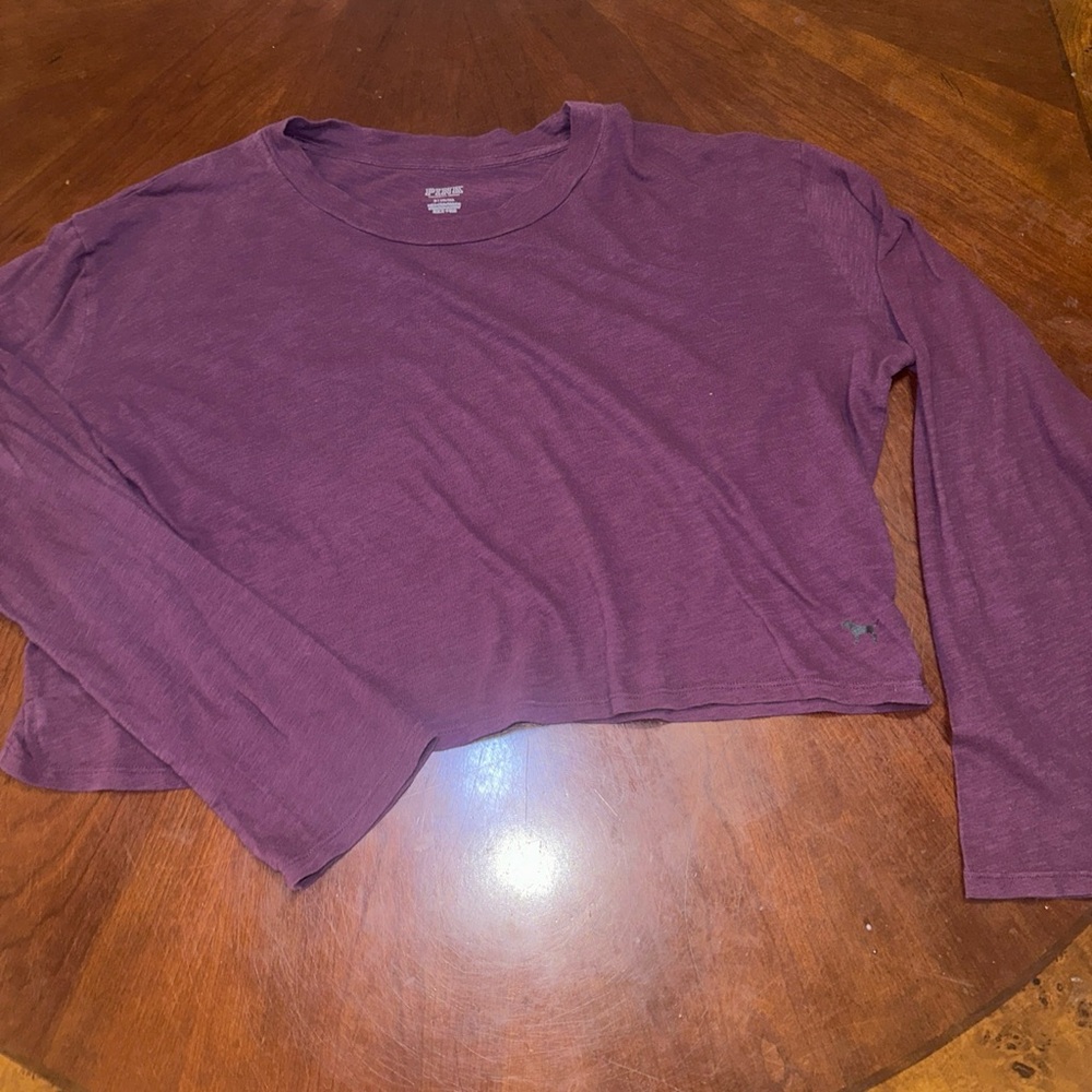 Victoria's Secret Pink Long Sleeve  Crop‎ Top Womens Size Medium